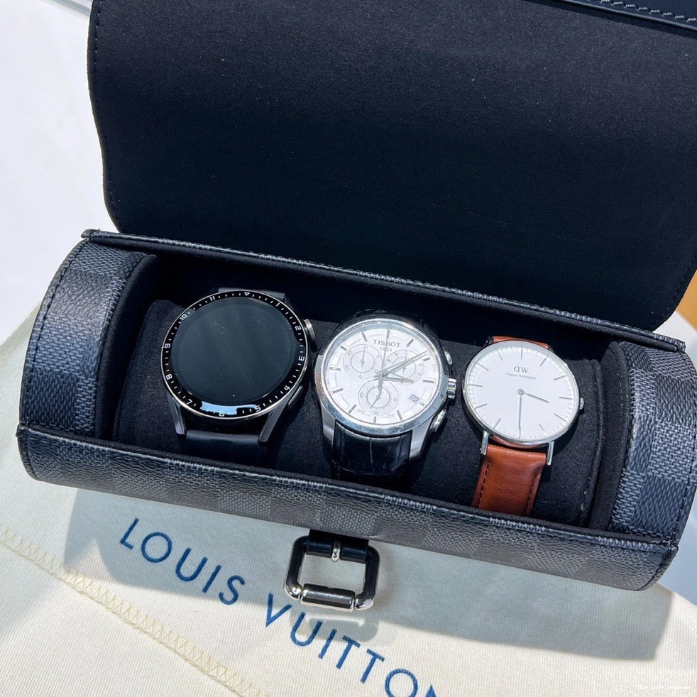 LV CUSTOM CASE WATCH CHECKERED 0809